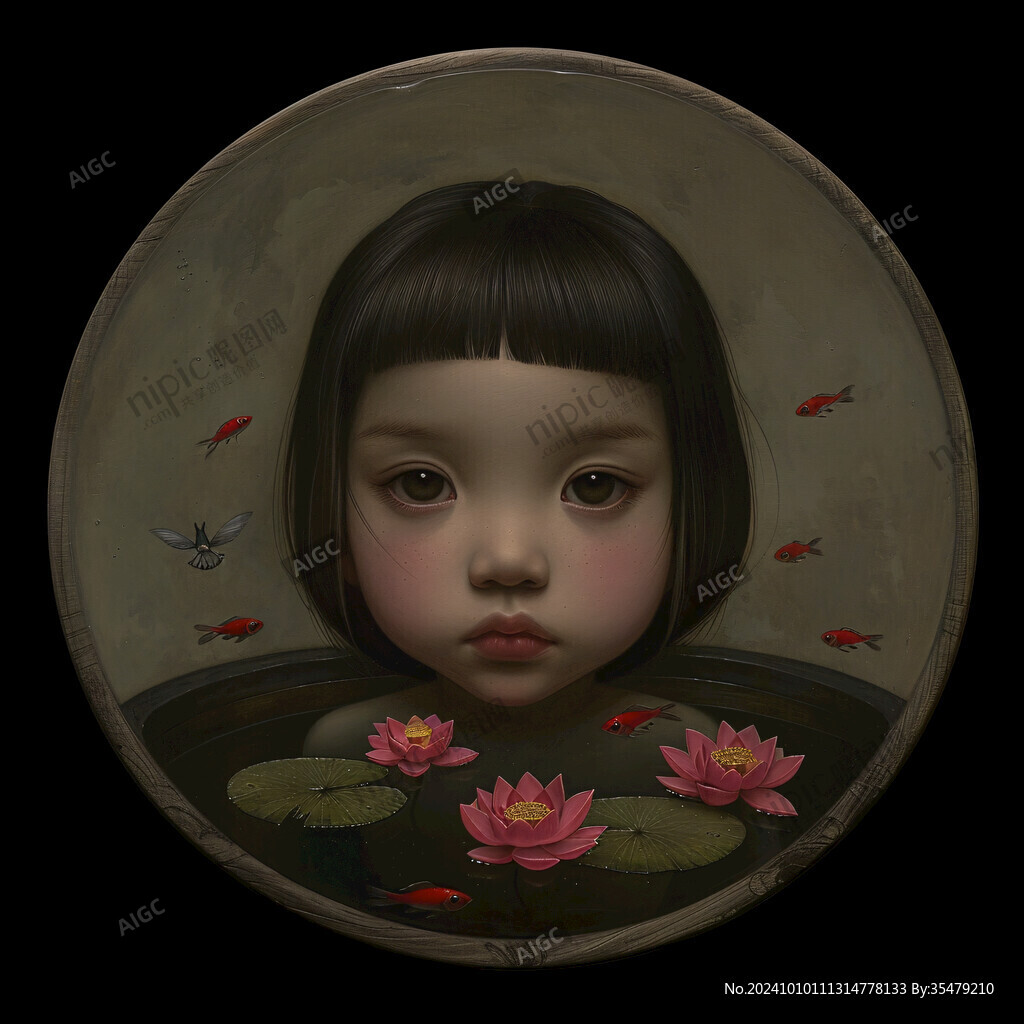 数字肖像插画