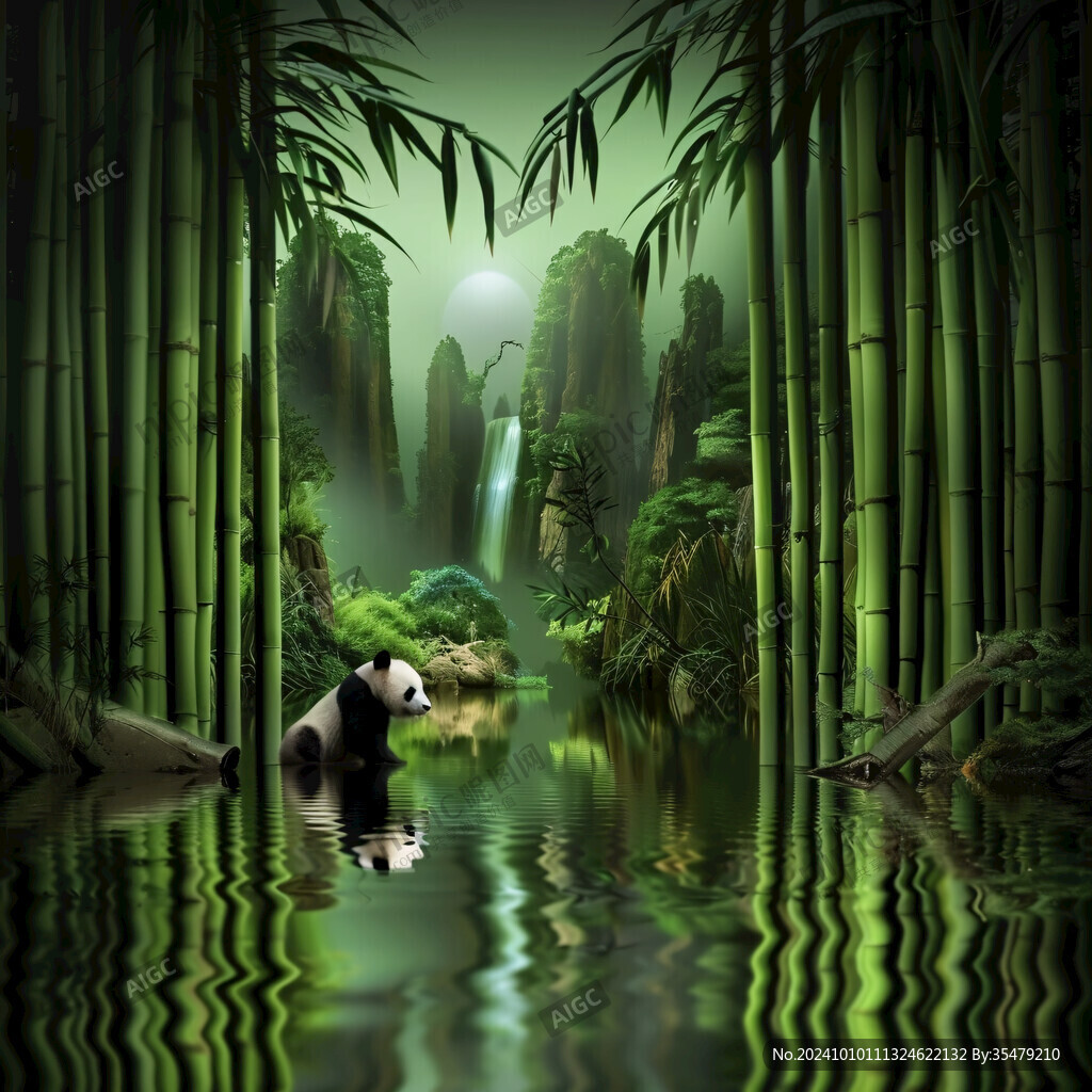 竹林立体画