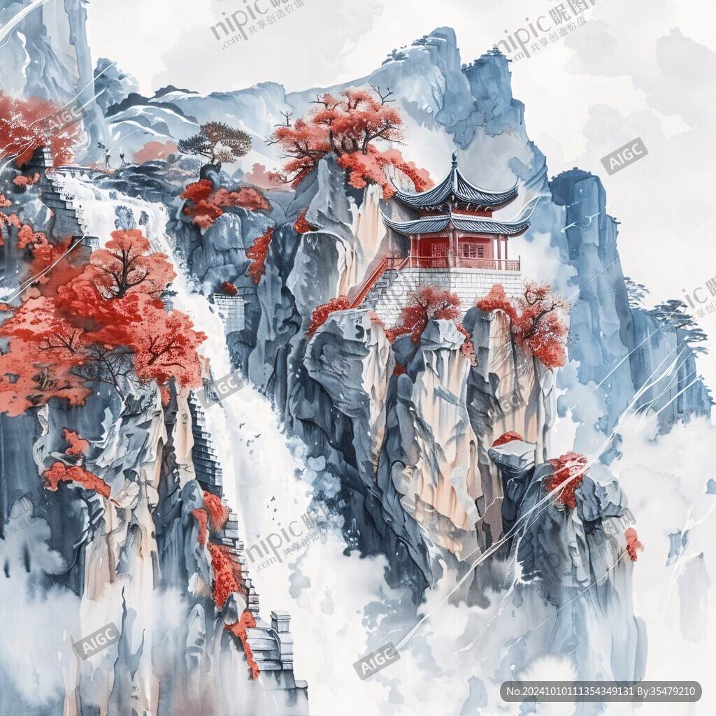 新中式楼阁皇宫山水