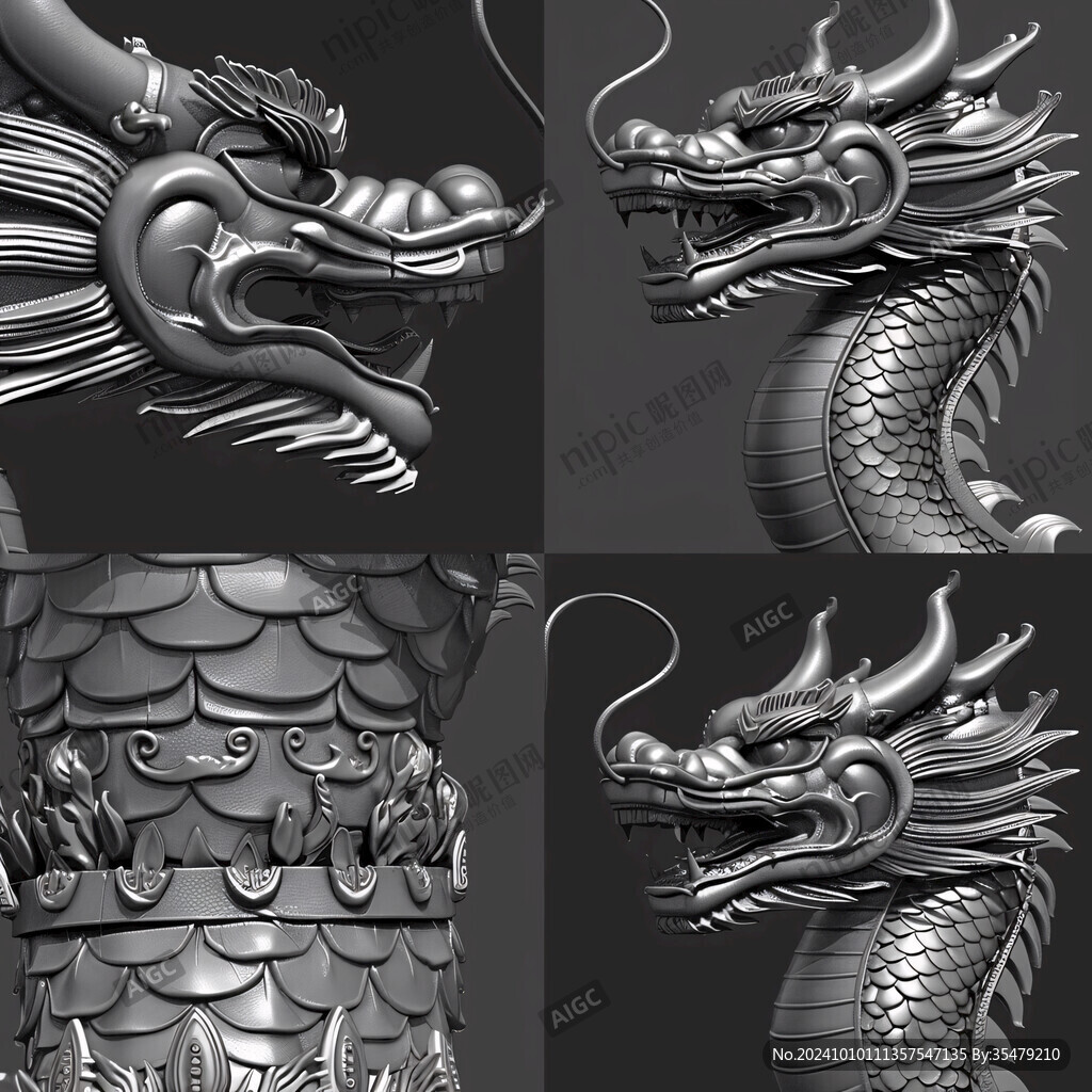 龙元素立体图案