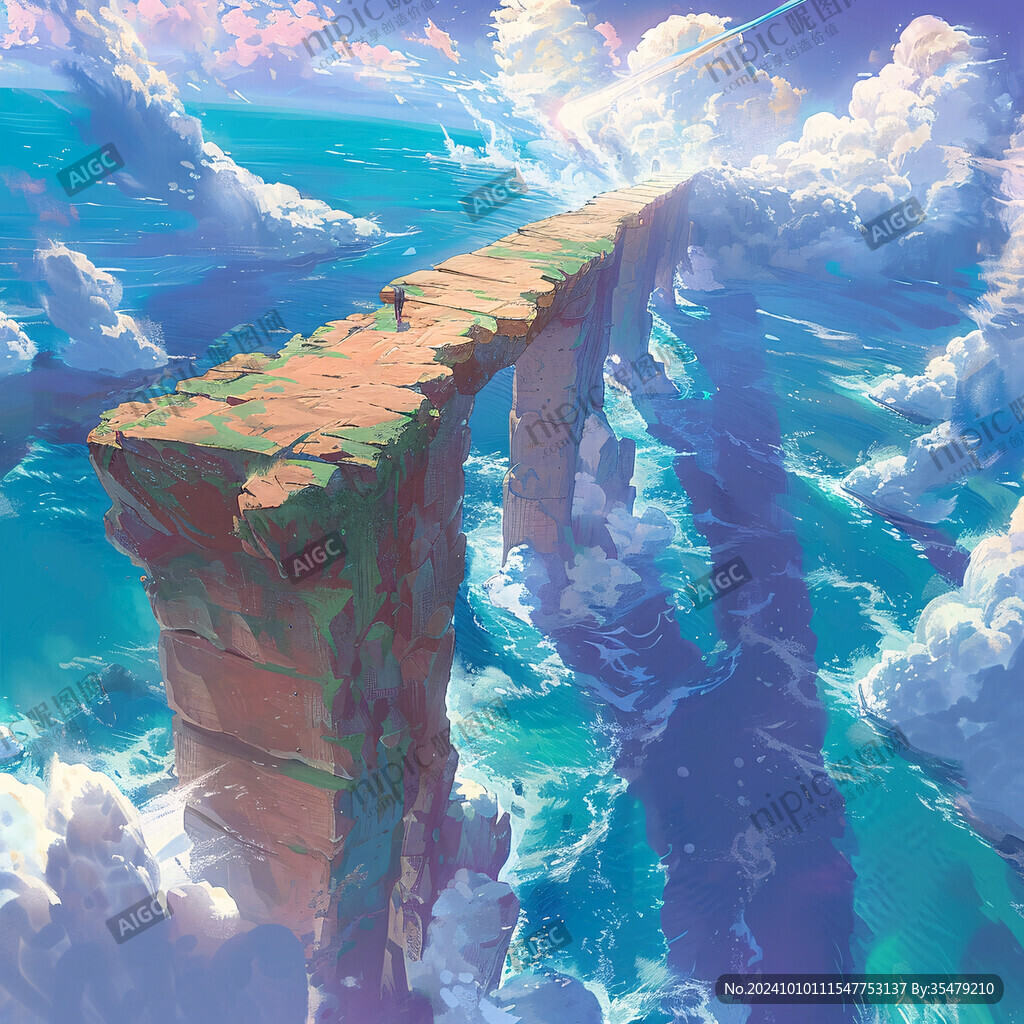 3d云海悬浮小岛
