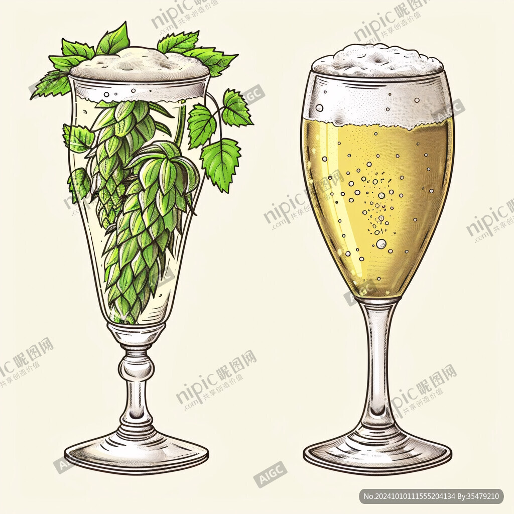 啤酒杯插画