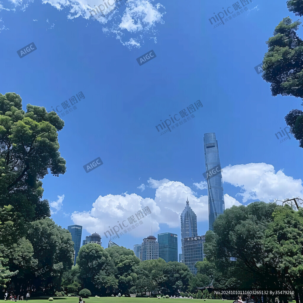 外滩蓝天白云