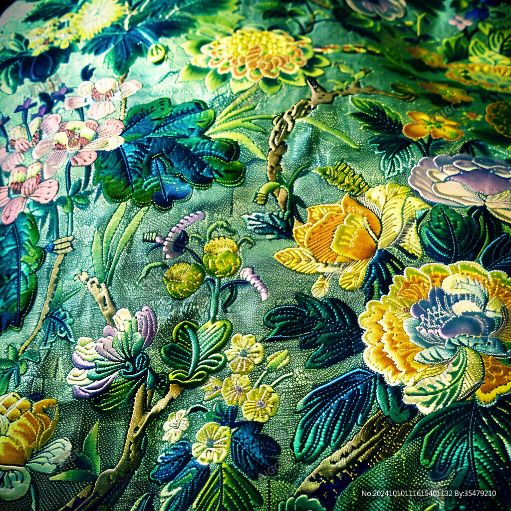 图案花纹丝绸刺绣