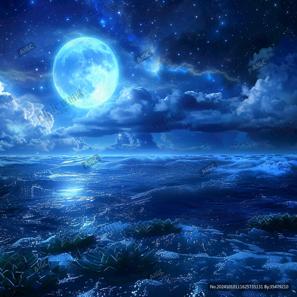 科幻月亮大海