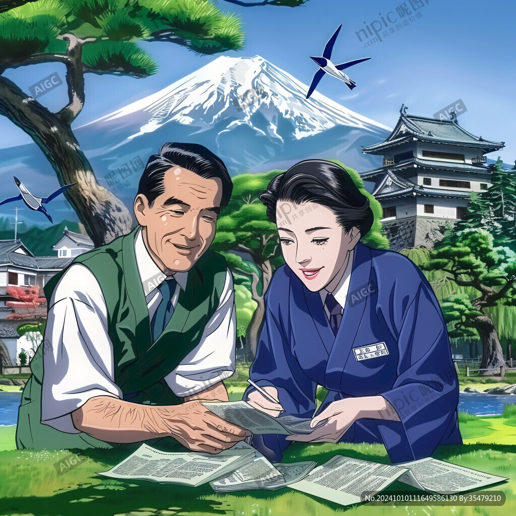 日本人物生活场景图