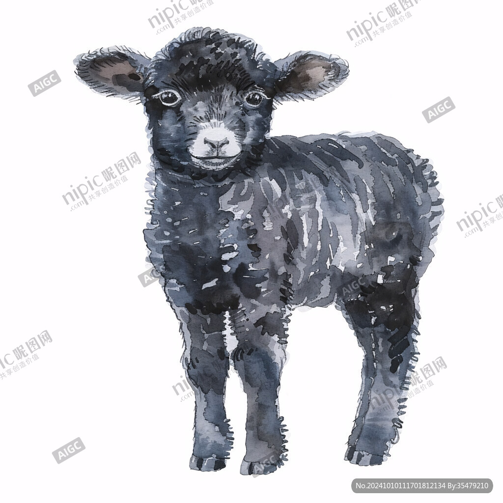 手绘羊咩咩插画
