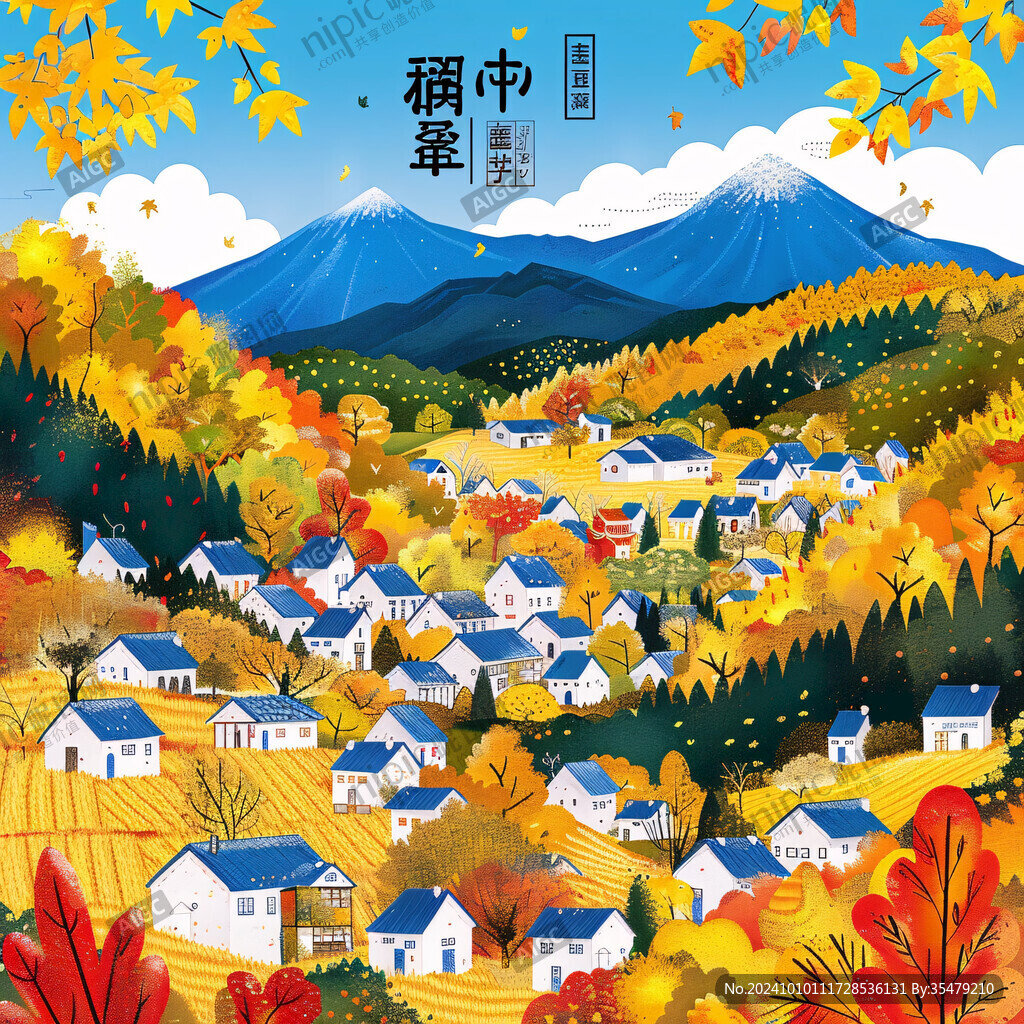 24节气秋天插画