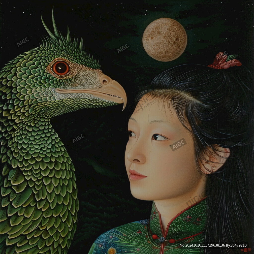 抱玄凤的女孩