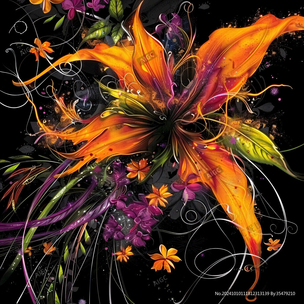 炫彩花纹高档唯美花纹