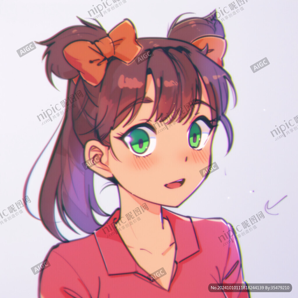 卡通女孩半身像