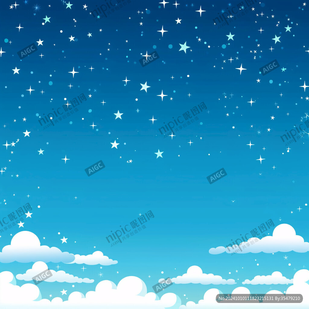 夜晚云彩星星