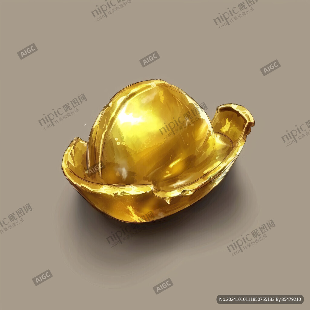 鼠绘金元宝素材