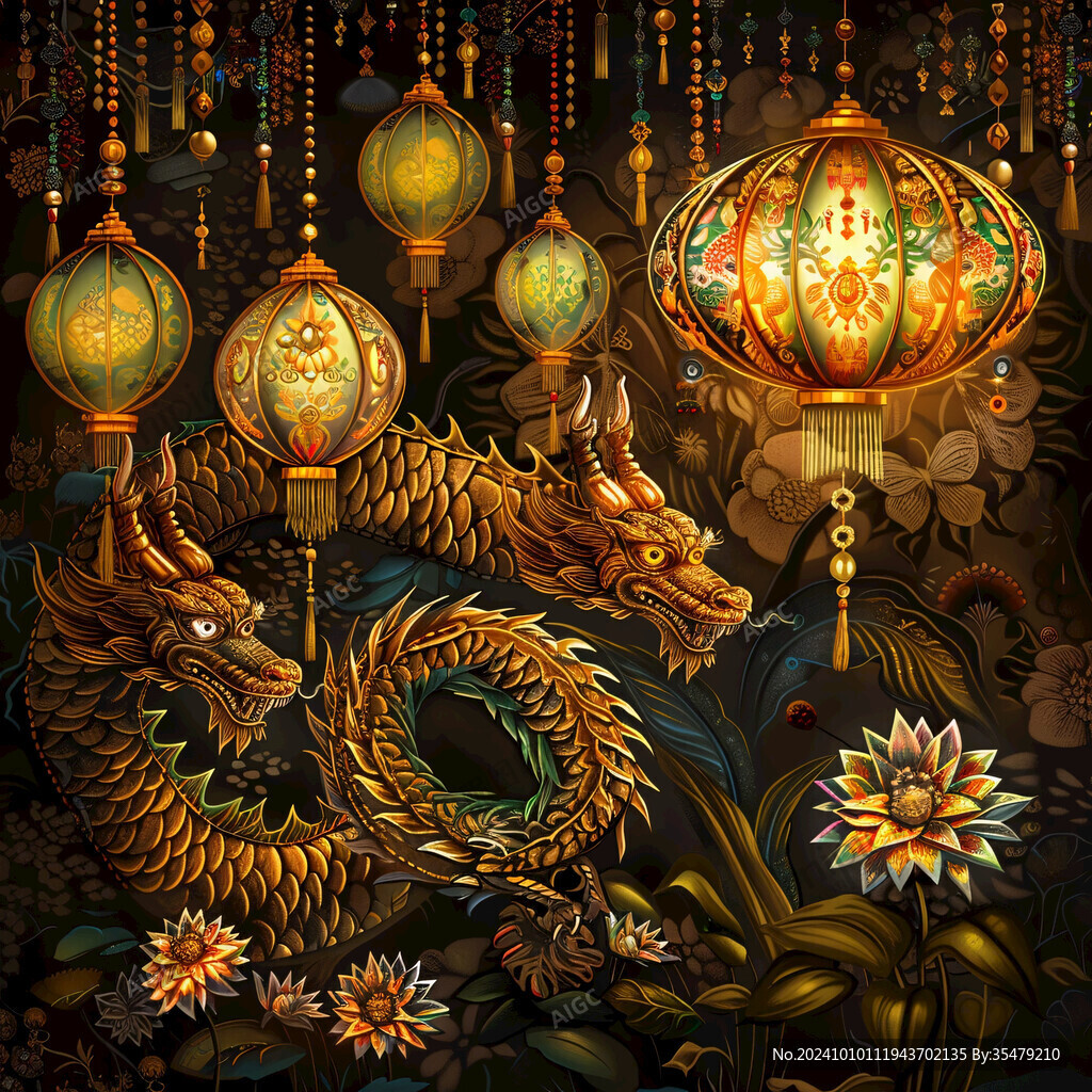 龙年灯笼图案