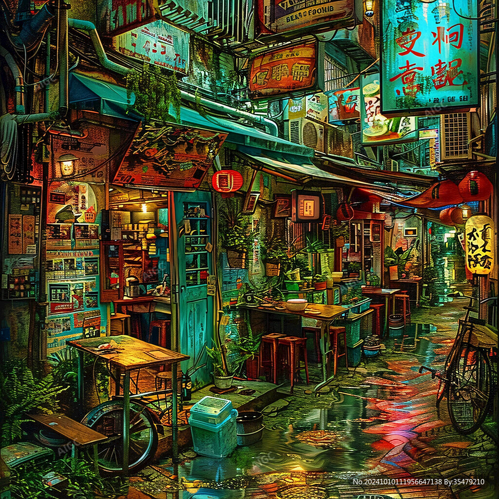 庙街插画