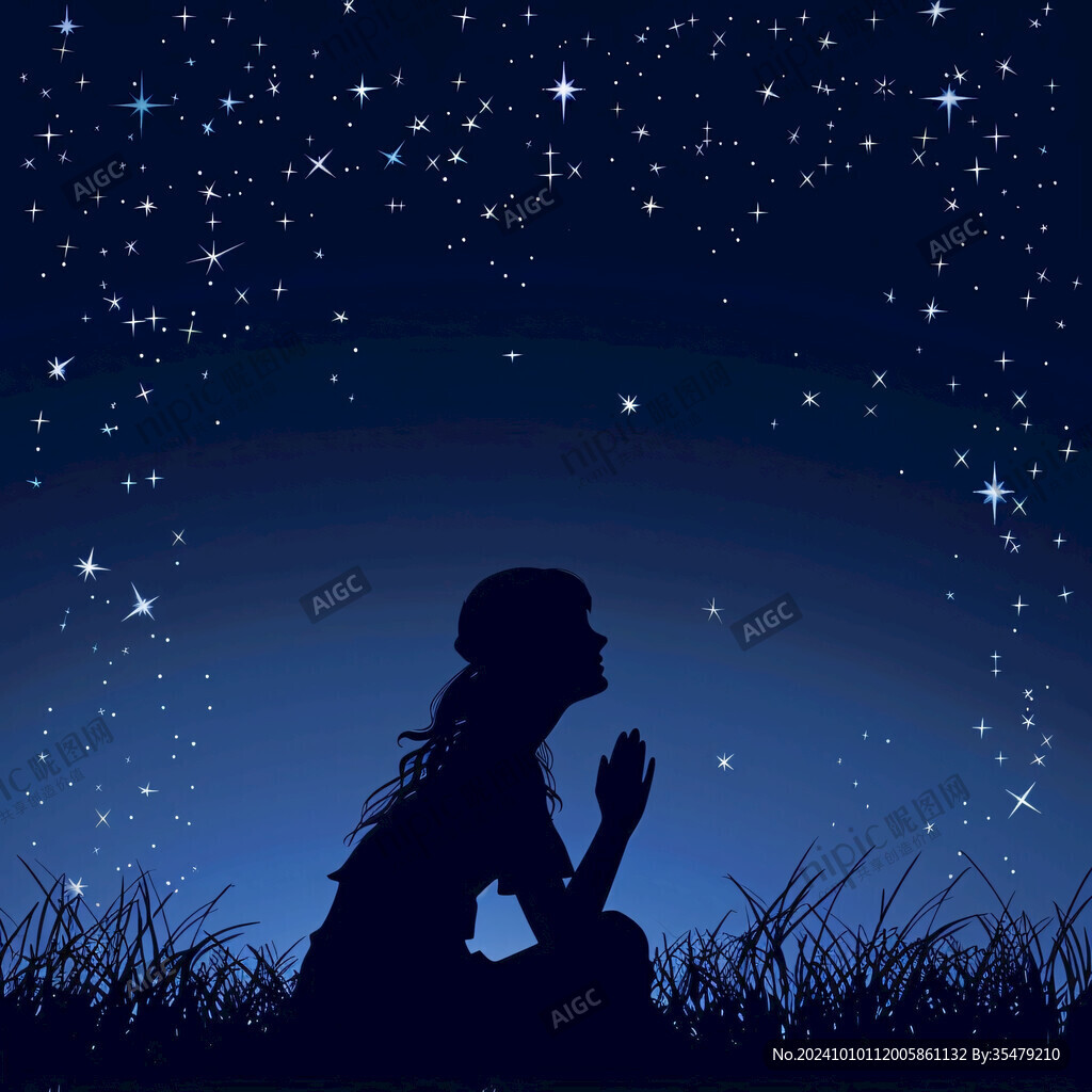 星空下的女孩