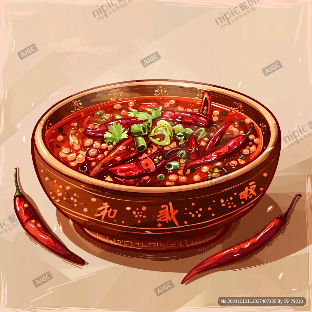麻辣美食插画
