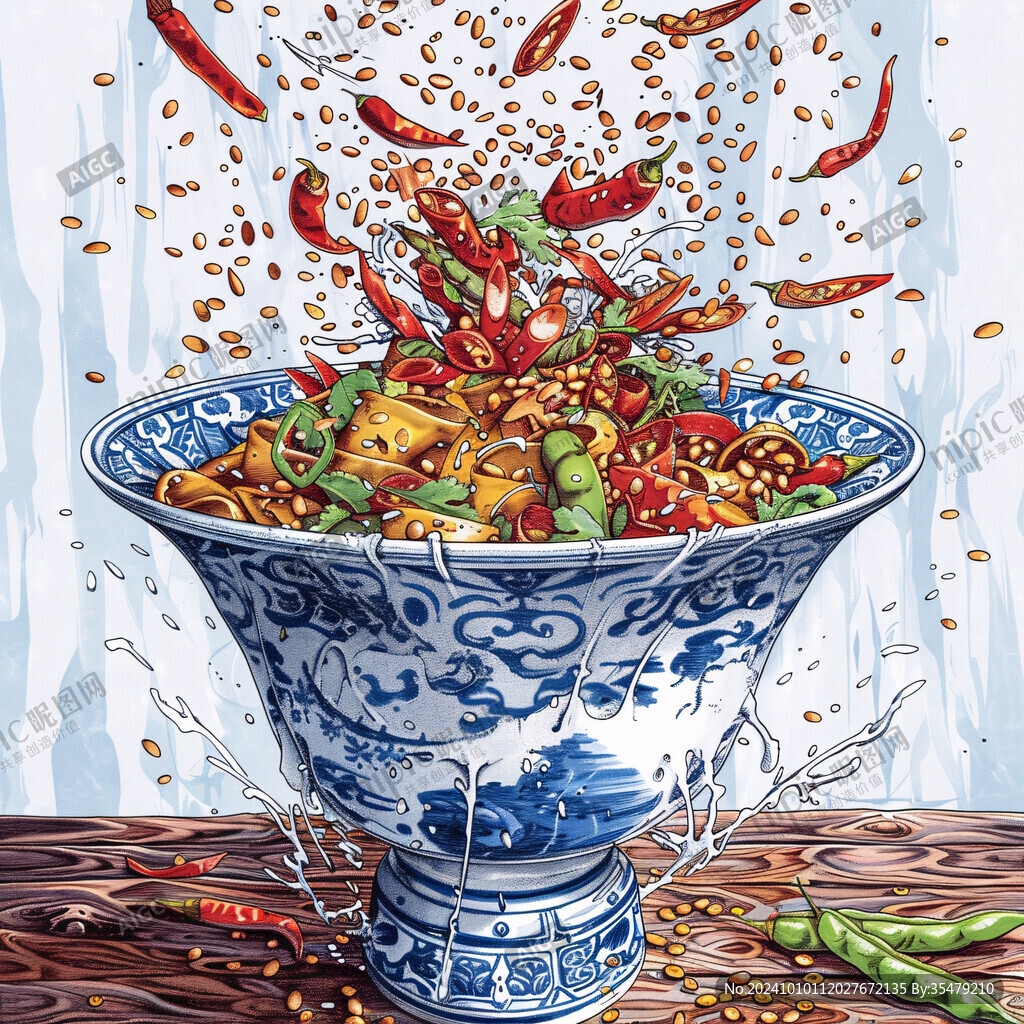 麻辣食品插画