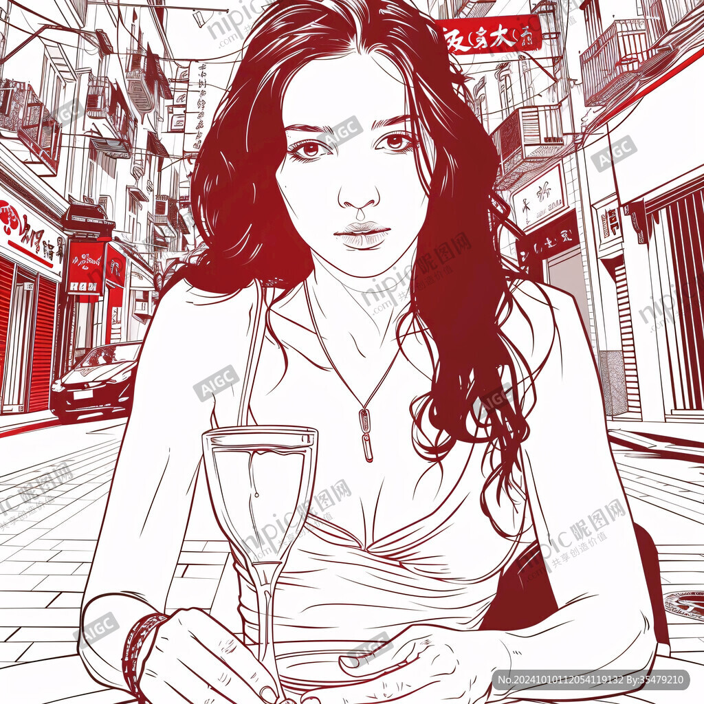 北上广深插画线稿线描