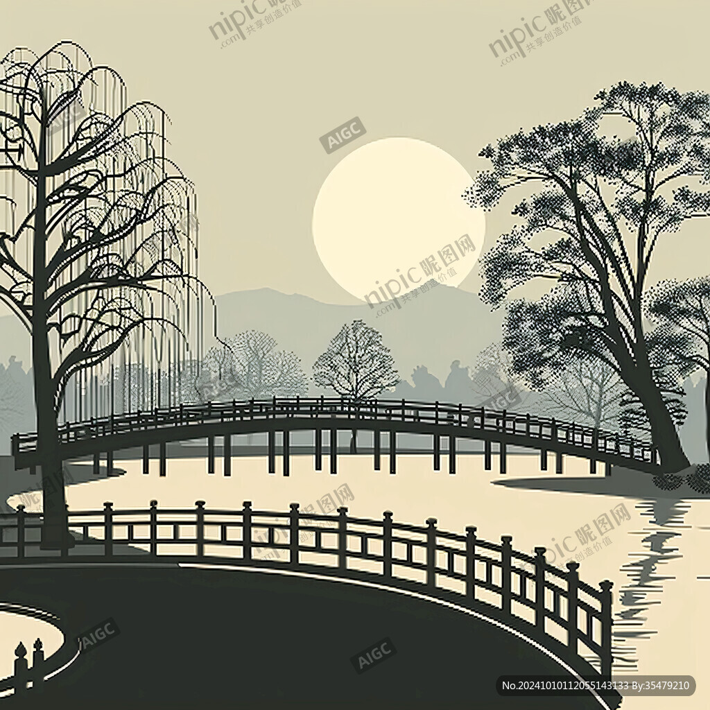 串月桥插画