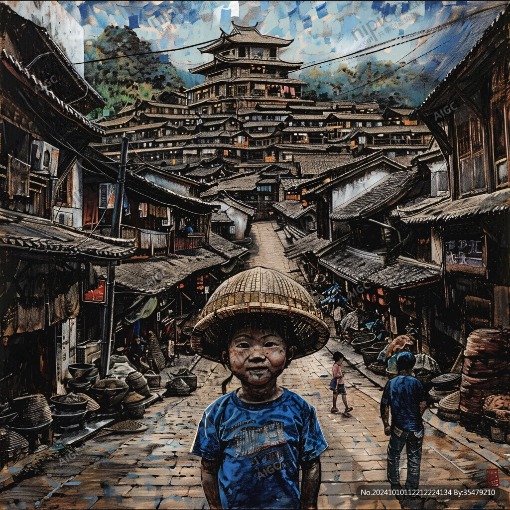 肇兴侗寨油画
