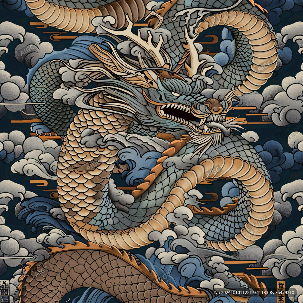 龙国潮插画