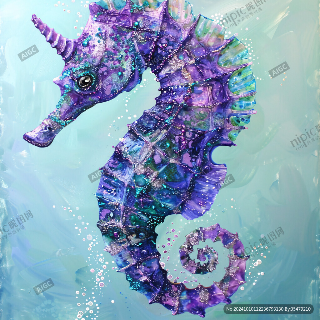 水产海马插画