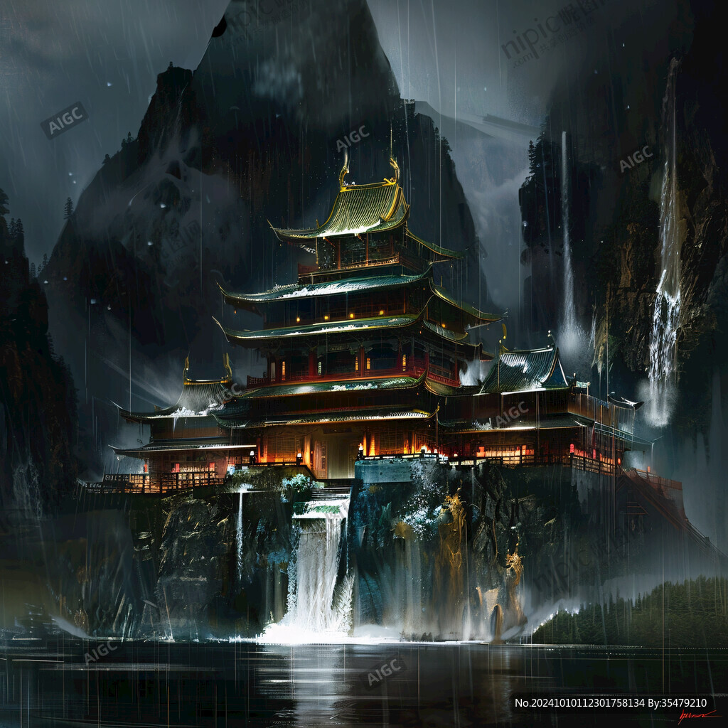 宫殿楼阁仙境仙人大殿