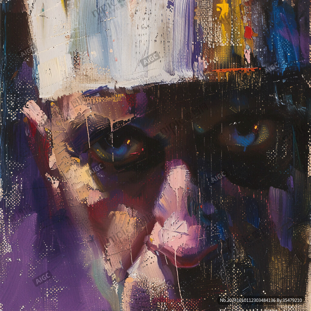 人脸色块拼接装饰画