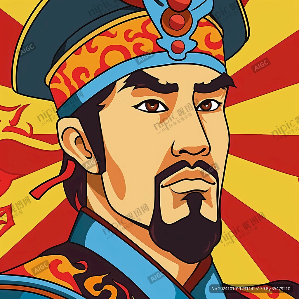 手绘国潮皇上