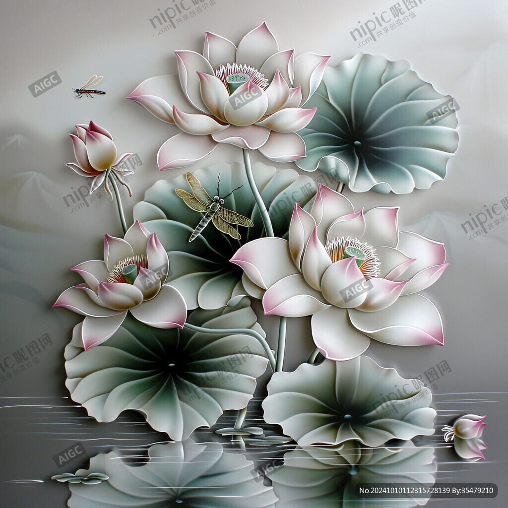 3d荷花背景