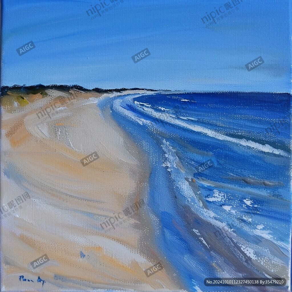 沙滩抽象画