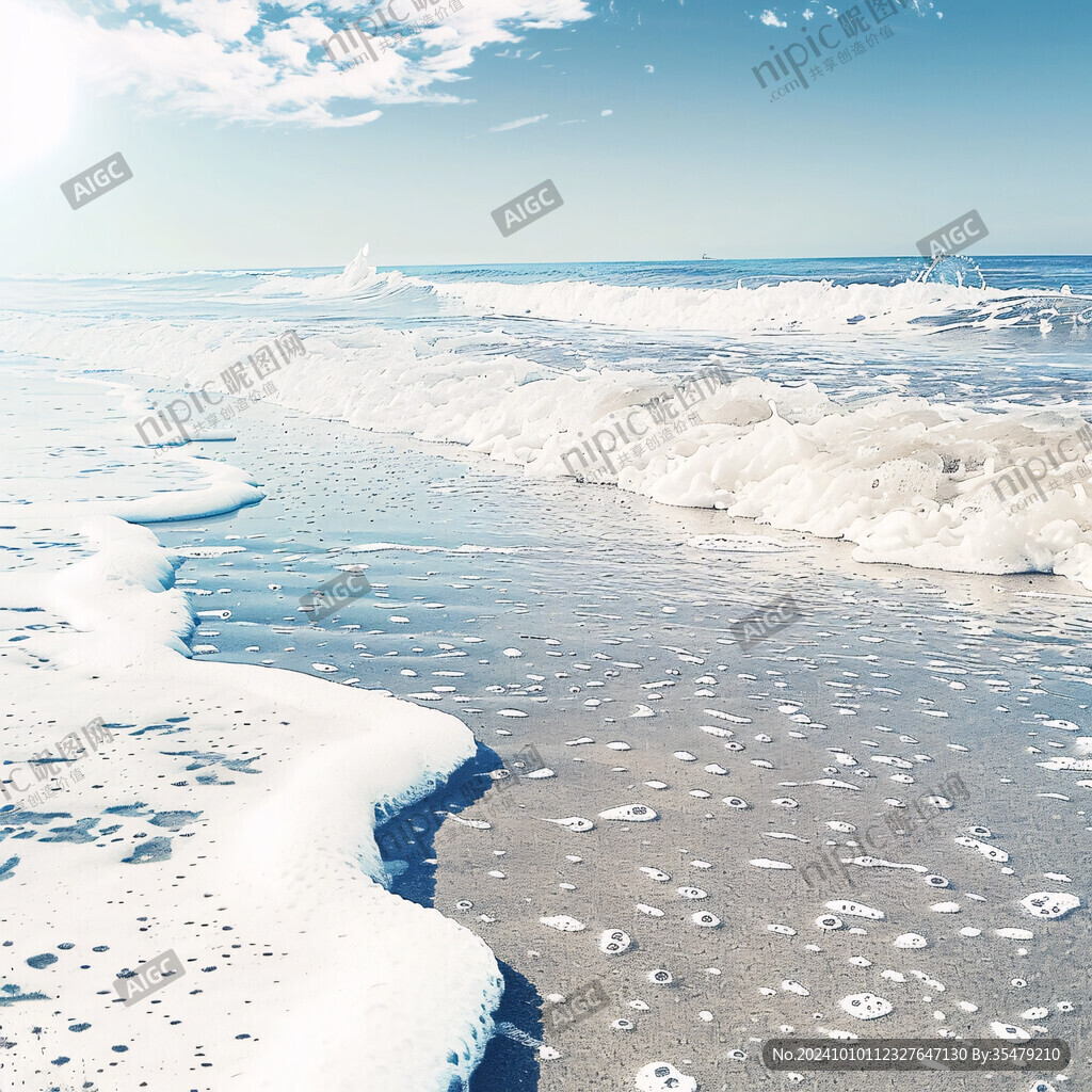 海冰冬天海边景色