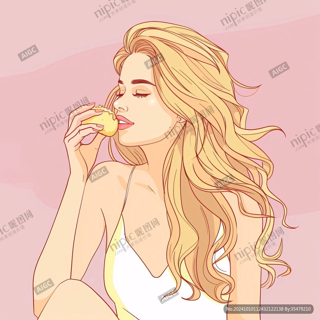 美女插画月饼