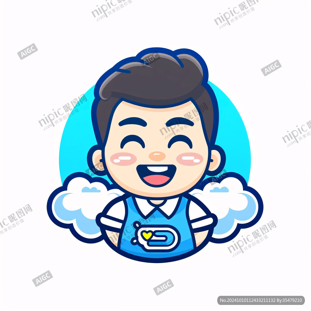 卡通人物云logo