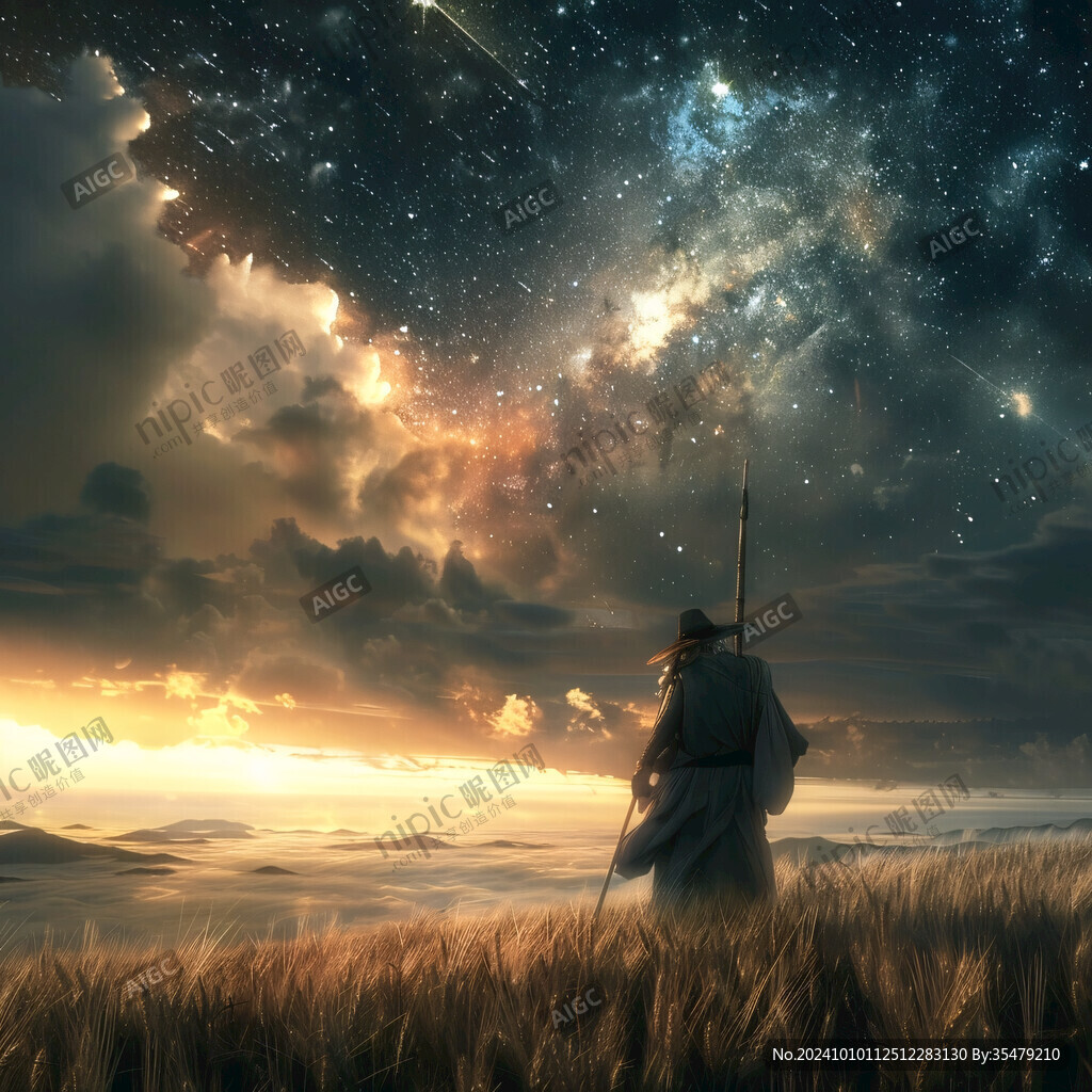 装饰画流星璀璨星空