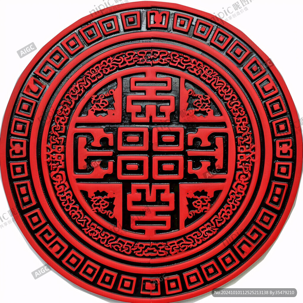 雕刻喜字素材