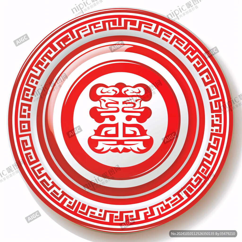 圆形喜字剪纸立体喜字