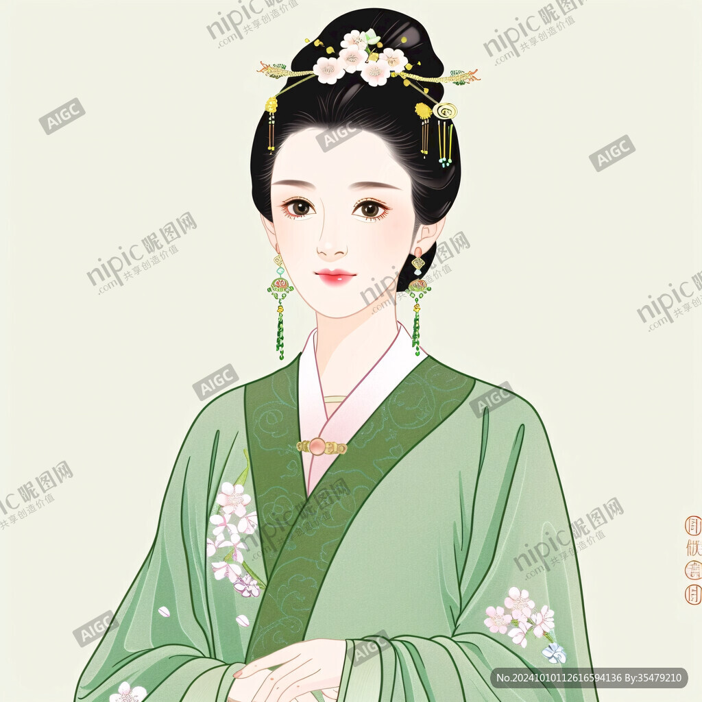 唐朝女孩插画