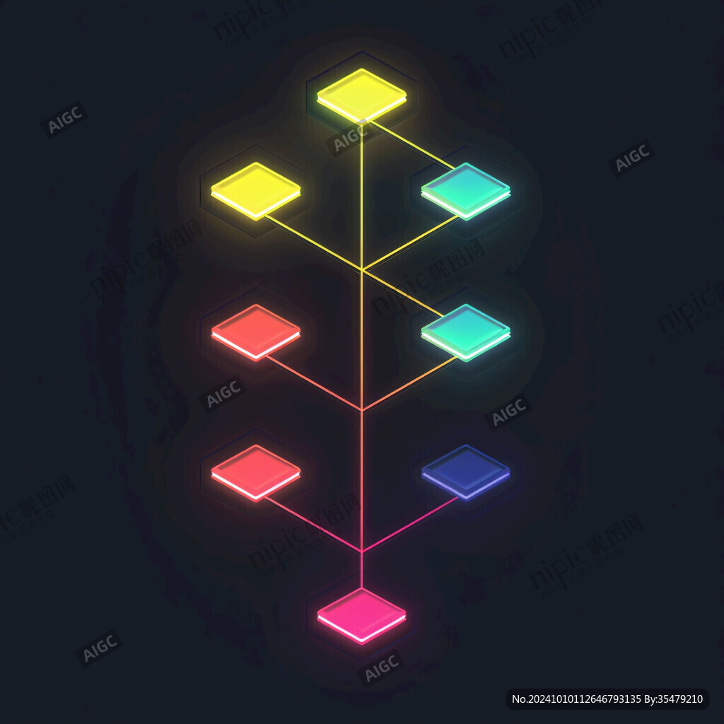 汇聚科技发光线条树