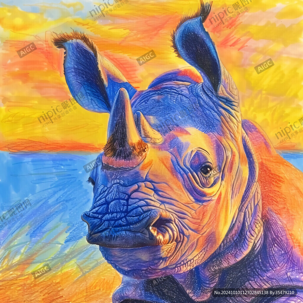 犀牛装饰画