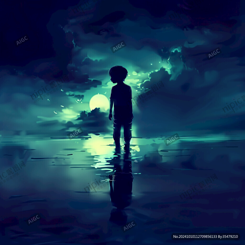 星辰大海男孩背影