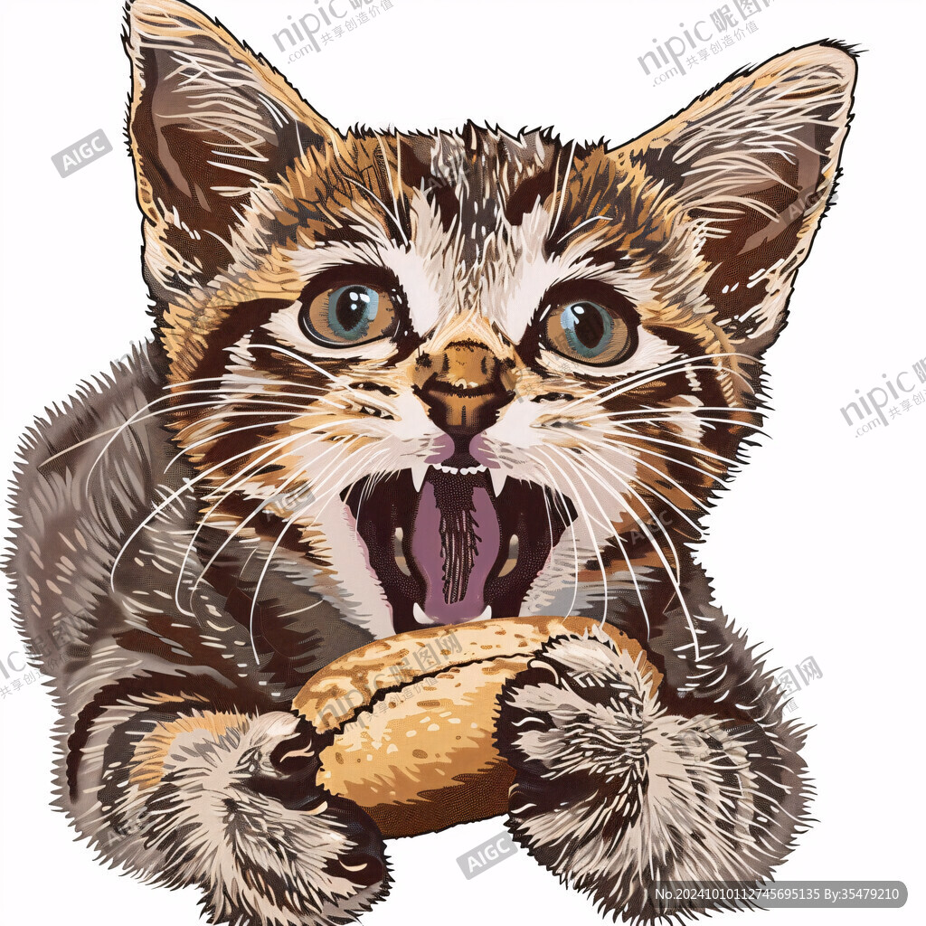 馋嘴猫插画