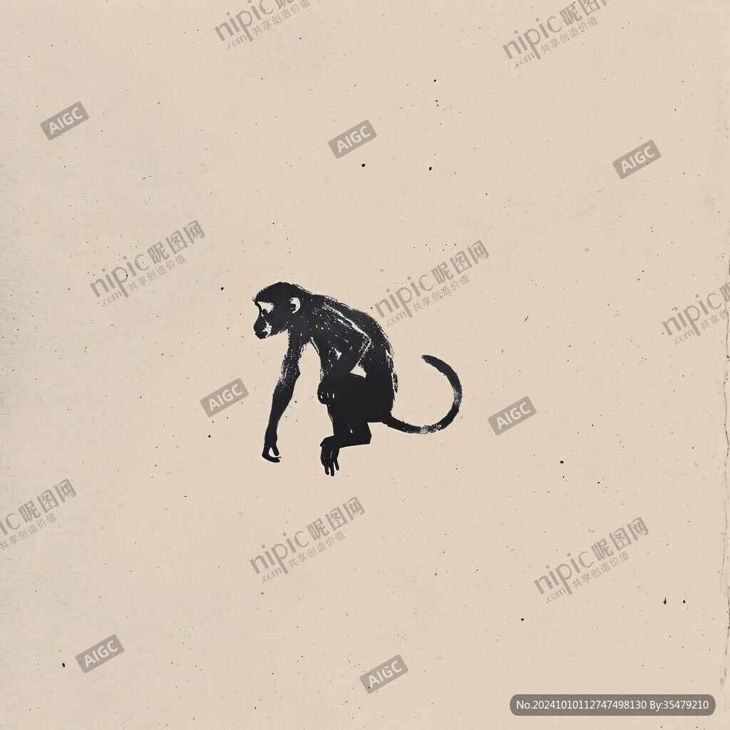 手绘猴子插画