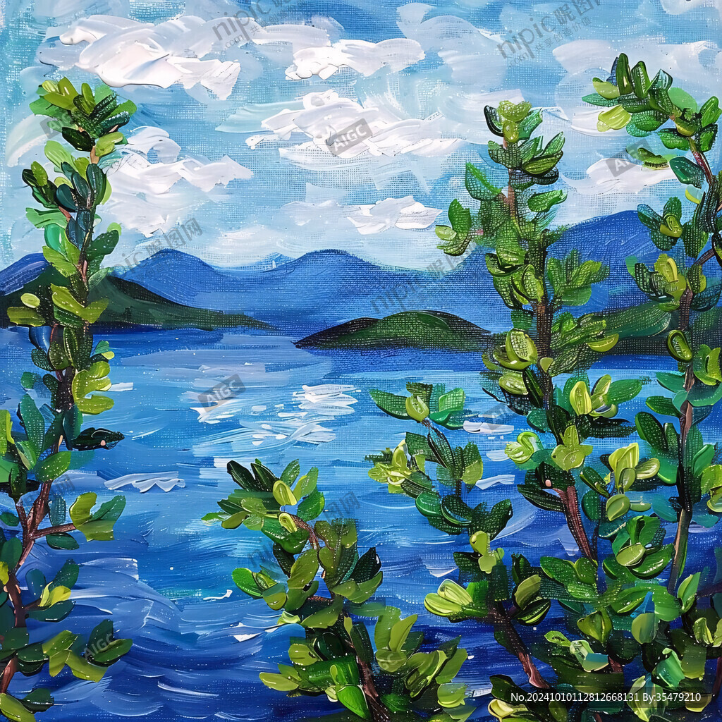 自然装饰画大海素材