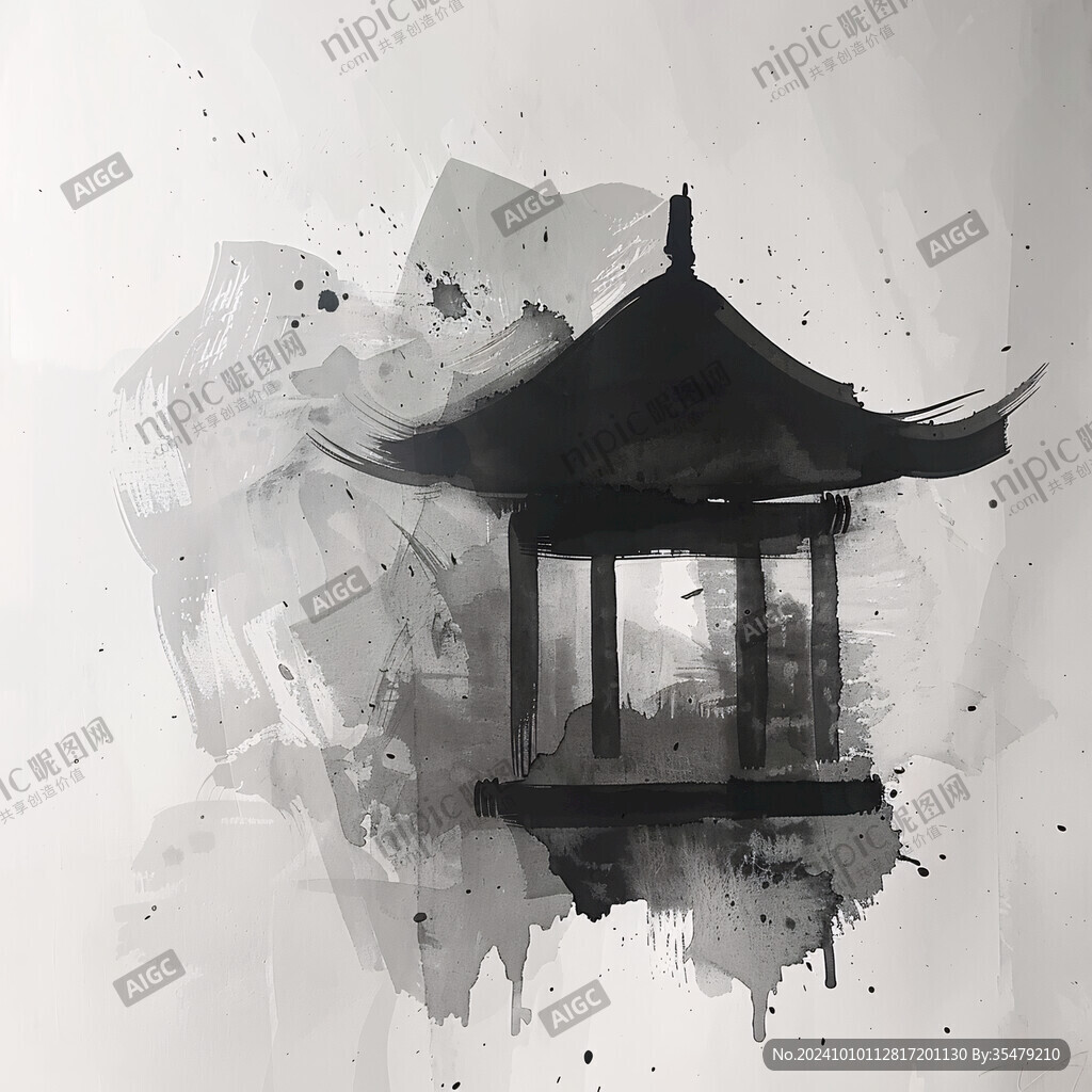 中国水彩水墨建筑设计