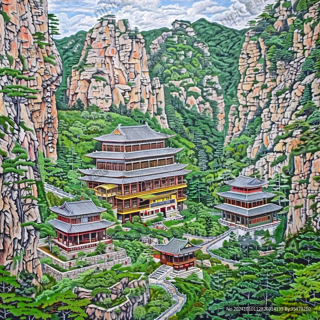 九华山油画