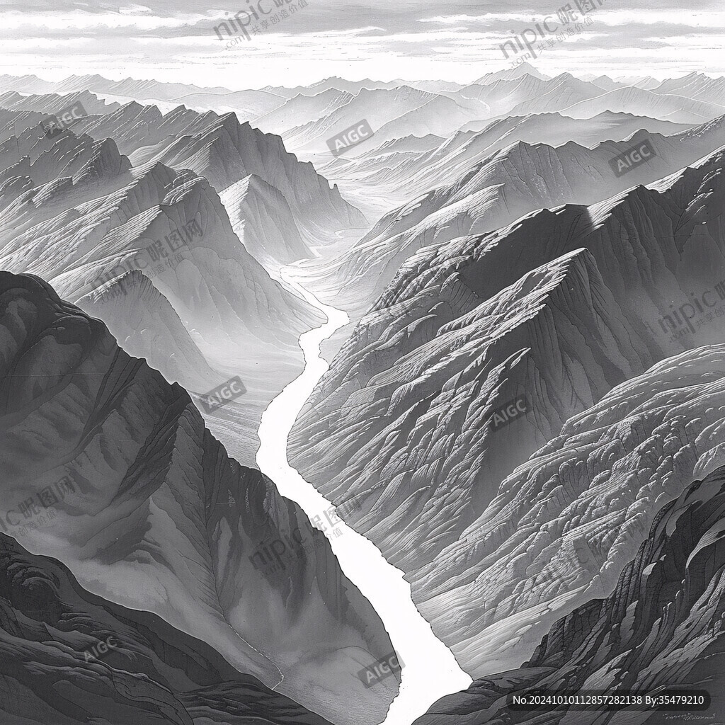 群山远山抽象锦绣山河