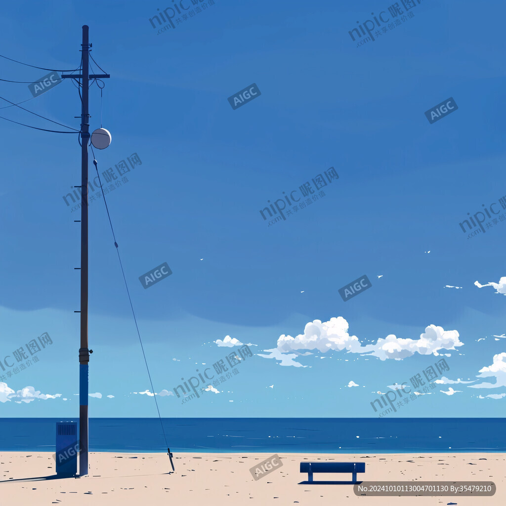 海边天空插画