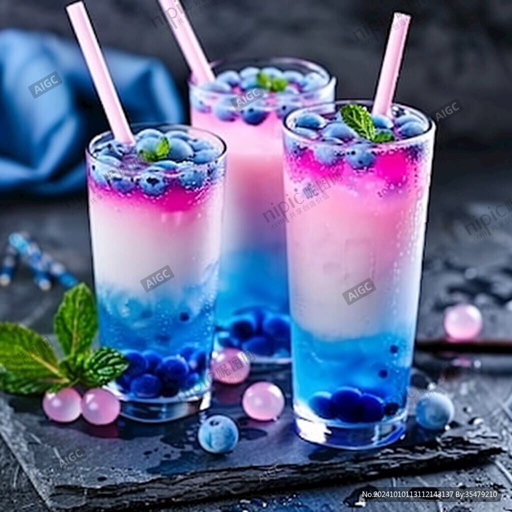 蓝莓汽泡茶